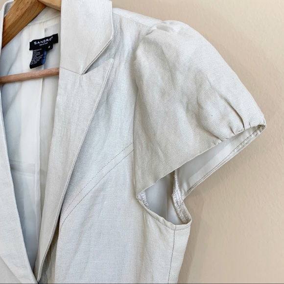 Sandro short sleeve jacket linen blend RELISTED - Picture 8 of 12